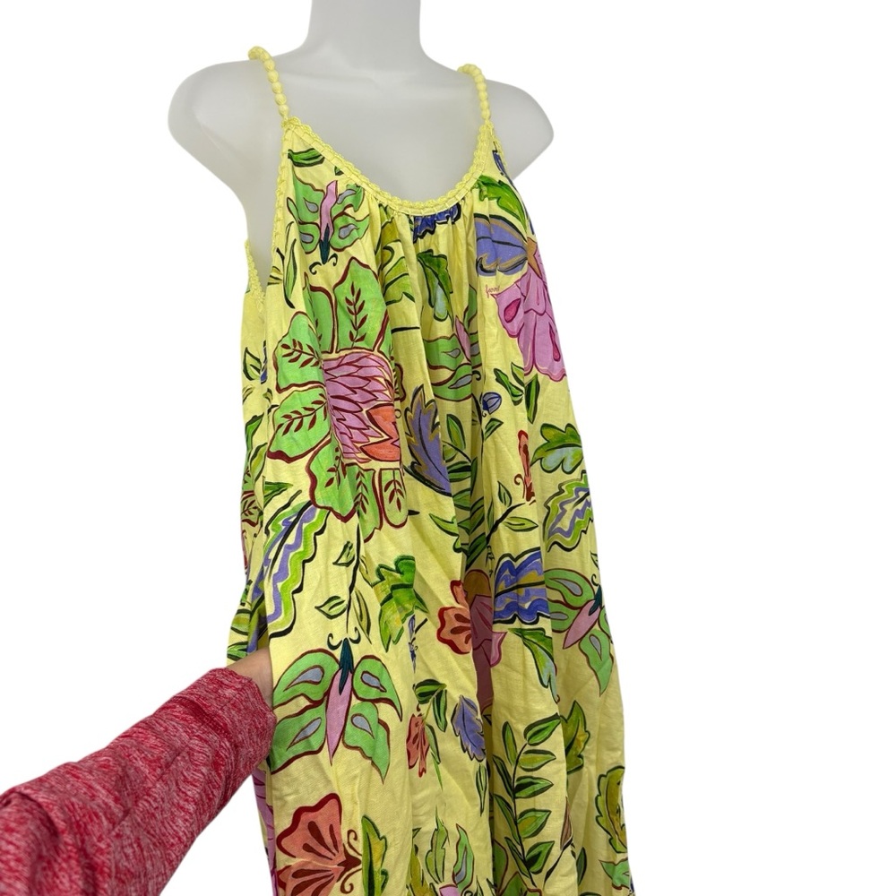 Farm Rio Yellow Floral Insects Flowy Maxi Dress Size Small Sleeveless NWT - Picture 7 of 15